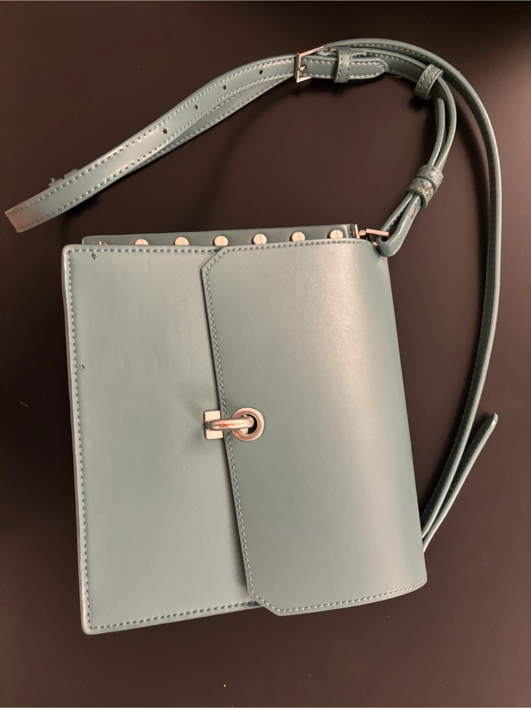 Charles & Keith Teal Studded Crossbody Bag - photo 3
