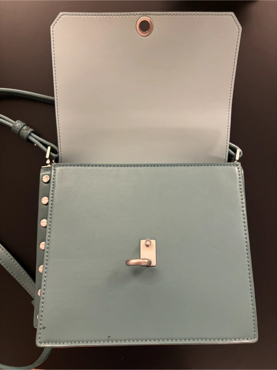 Charles & Keith Teal Studded Crossbody Bag - photo 4