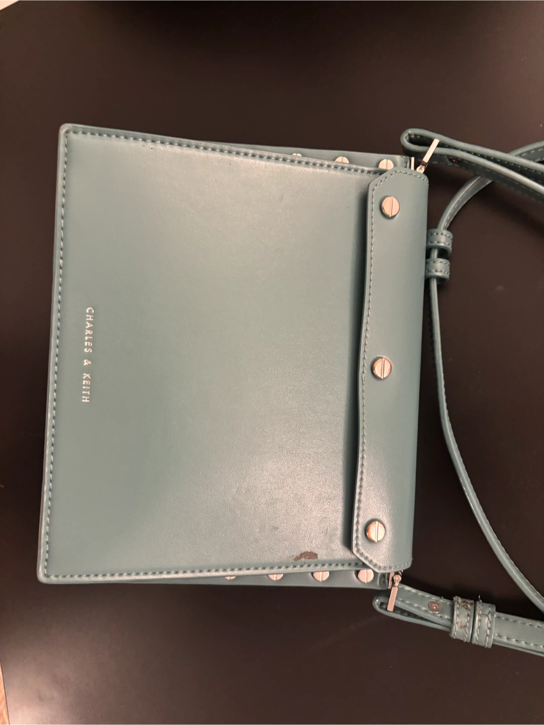 Charles & Keith Teal Studded Crossbody Bag - photo 5