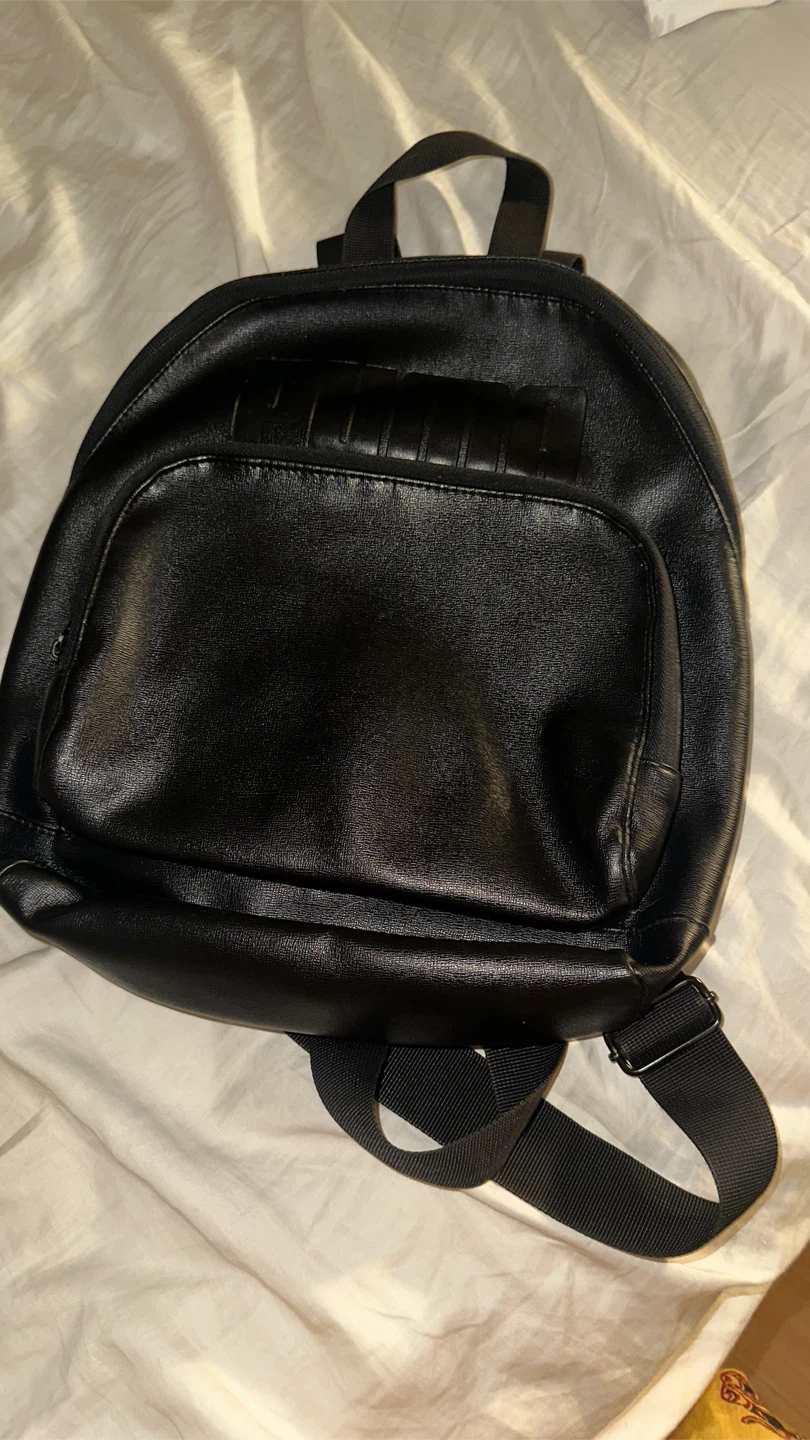 Puma Black Faux Leather Backpack