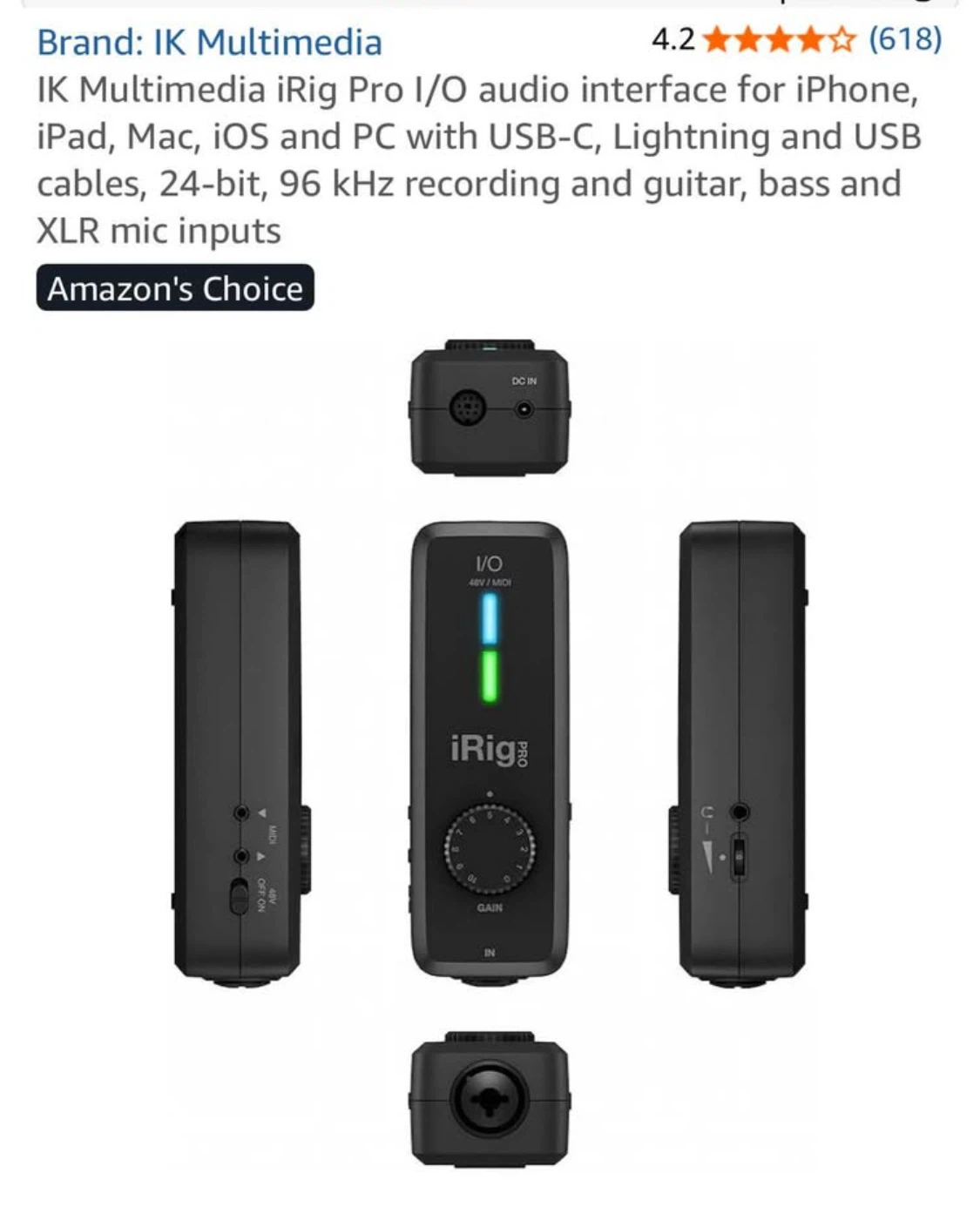IK Multimedia iRig Pro I/O Audio Interface - photo 3