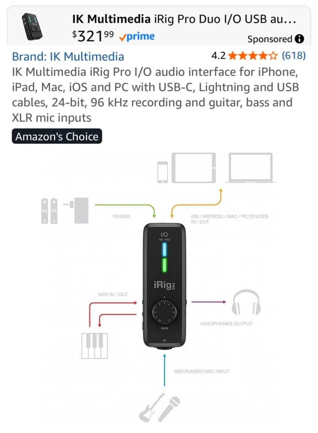 IK Multimedia iRig Pro I/O Audio Interface - photo 4