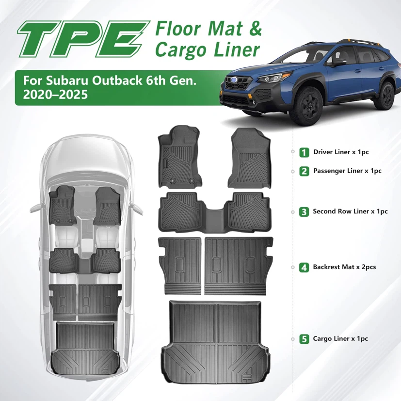 Floor Mat Cargo Liner Custom Fit for Outback 2020-2025 - photo 2