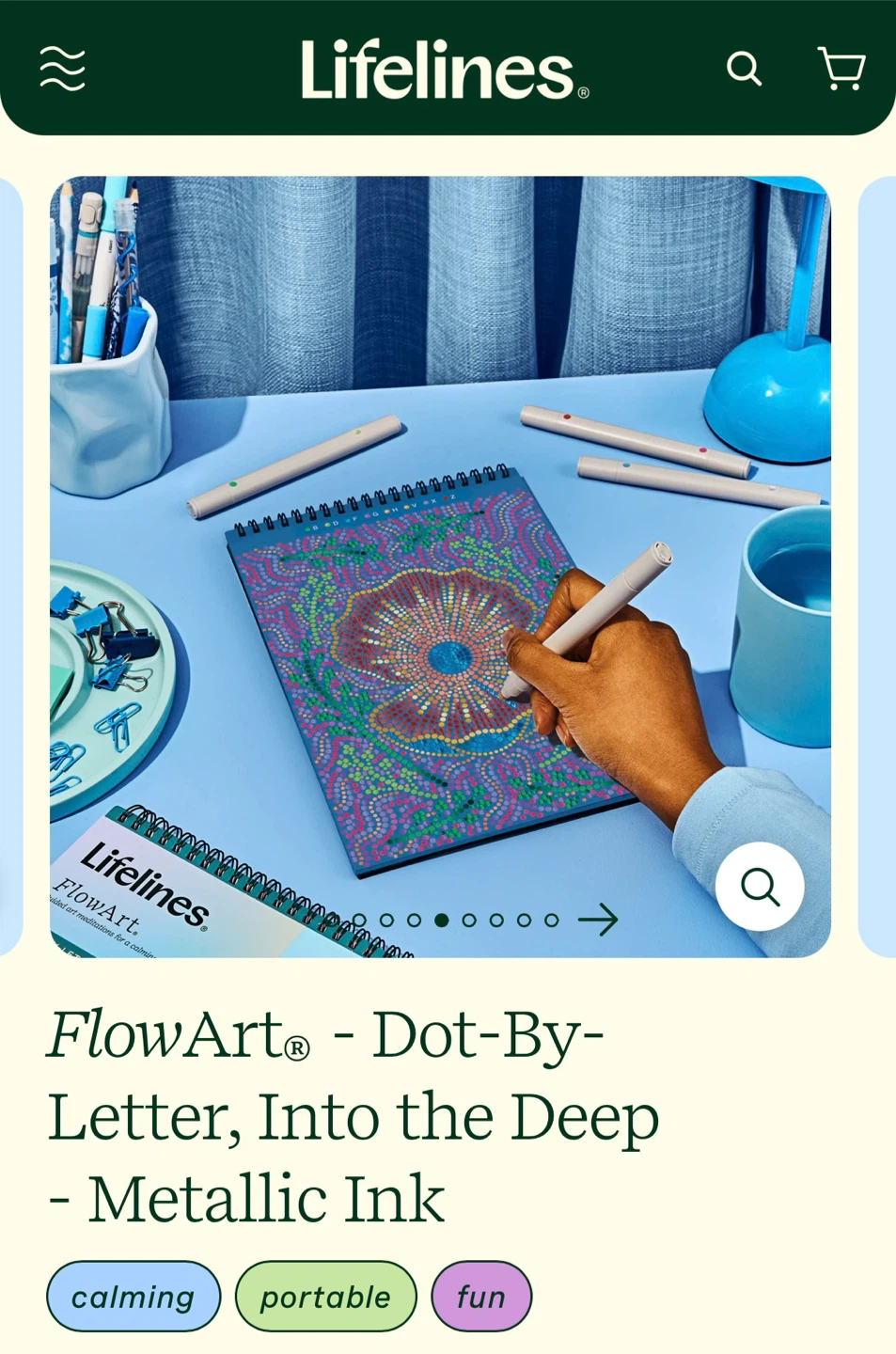 NEW✨Lifelines FlowArt Dot-By-Letter Into the Deep Metallic Ink - photo 3