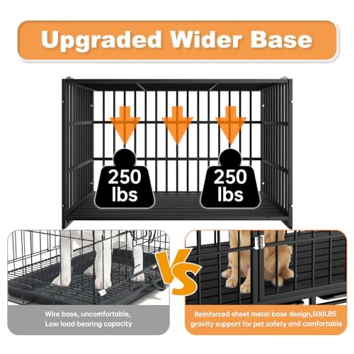 HMHTCT 48 Inch Heavy Duty Dog Crate with Wheels - photo 3