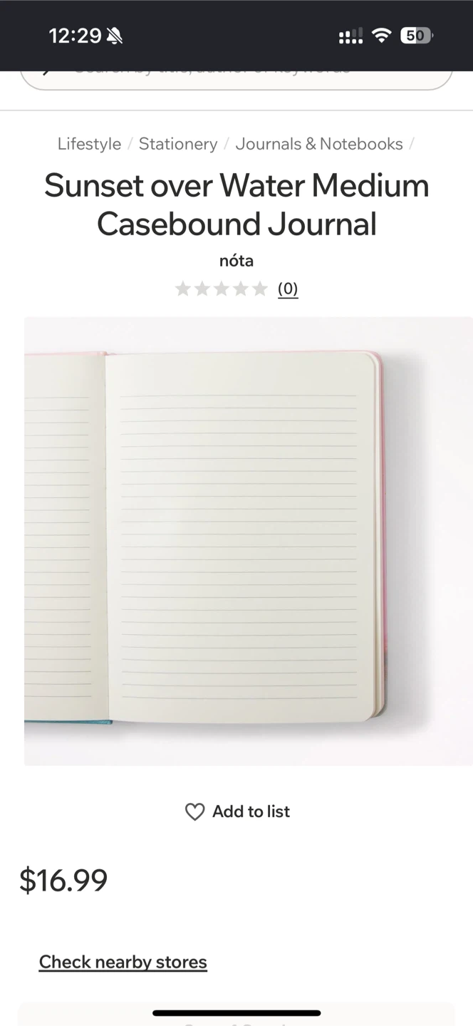 Nota Sunset Over Water Medium Casebound Journal - photo 2