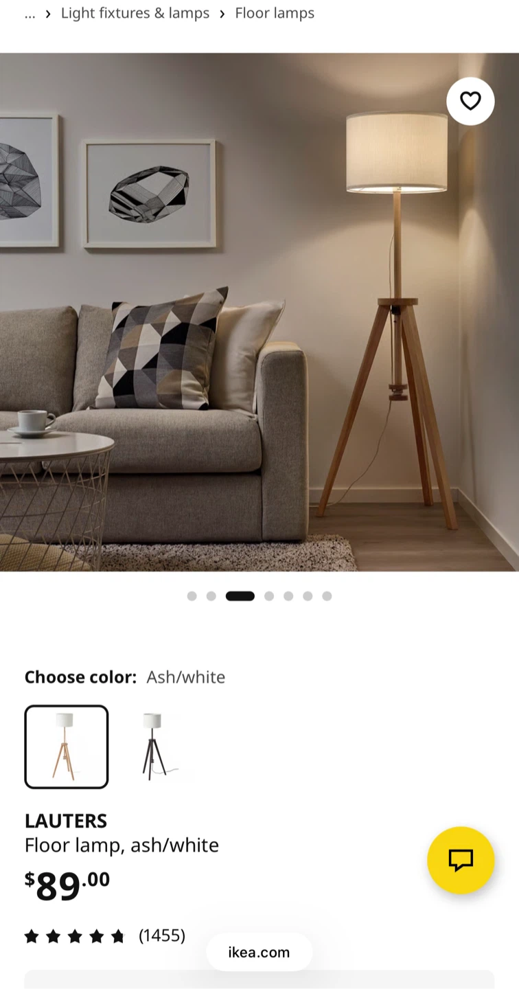 IKEA LAUTERS Floor Lamp Ash/White - photo 4