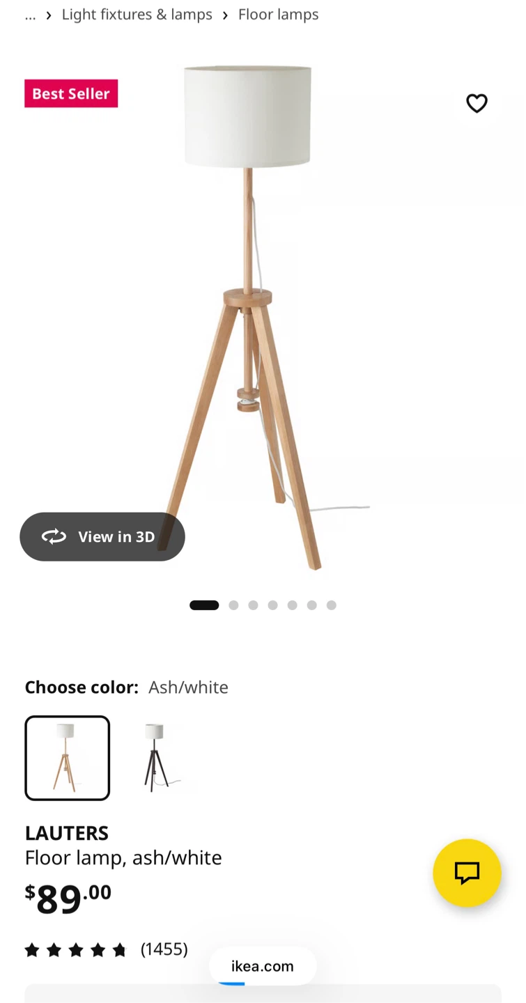 IKEA LAUTERS Floor Lamp Ash/White - photo 5