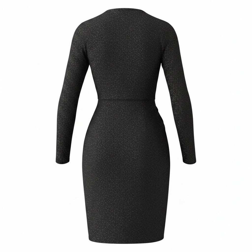 Dynamite Black Glitter Wrap Dress XS - photo 2