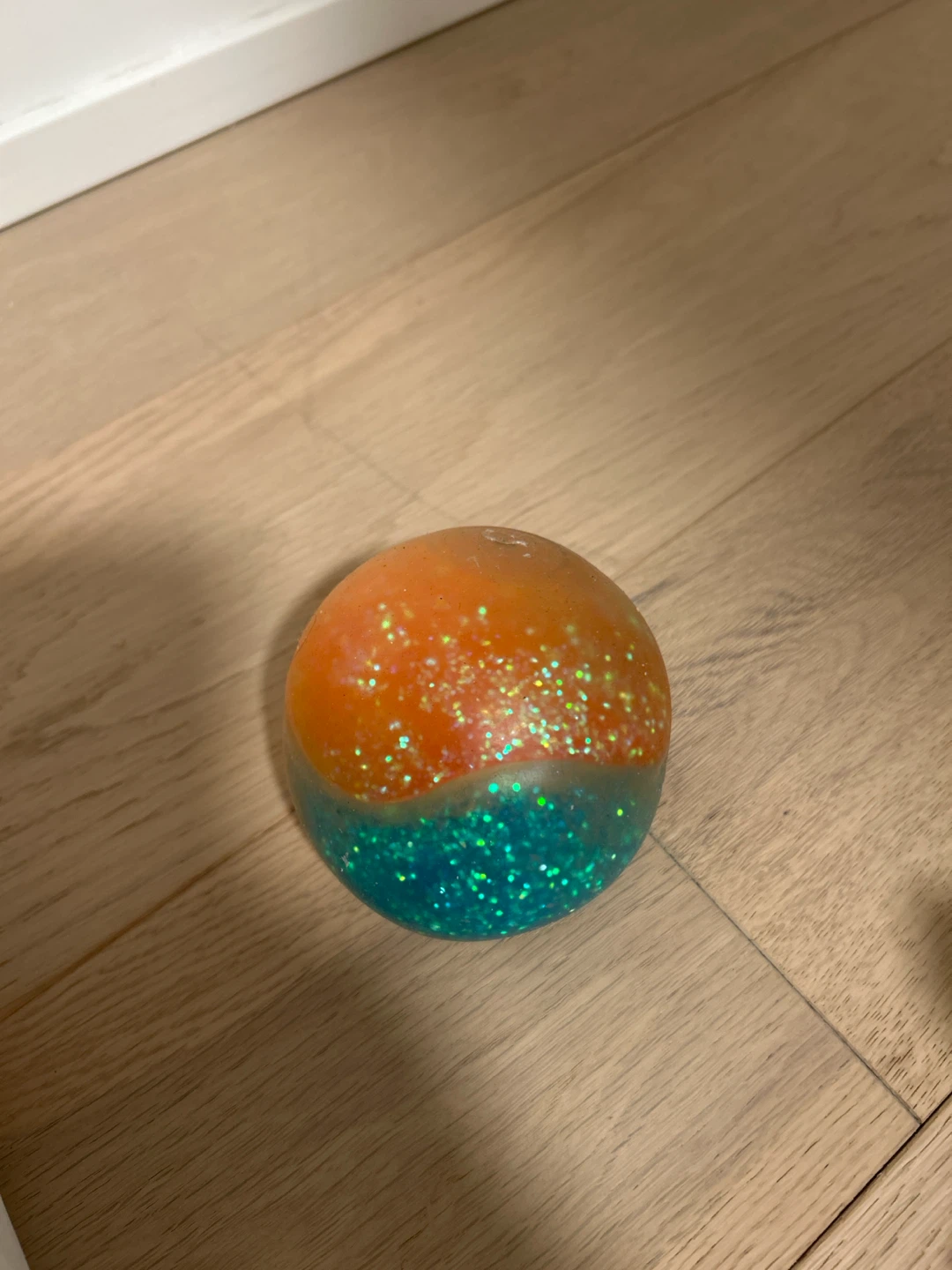 Glitter maltose squishy Ball - Orange & Teal