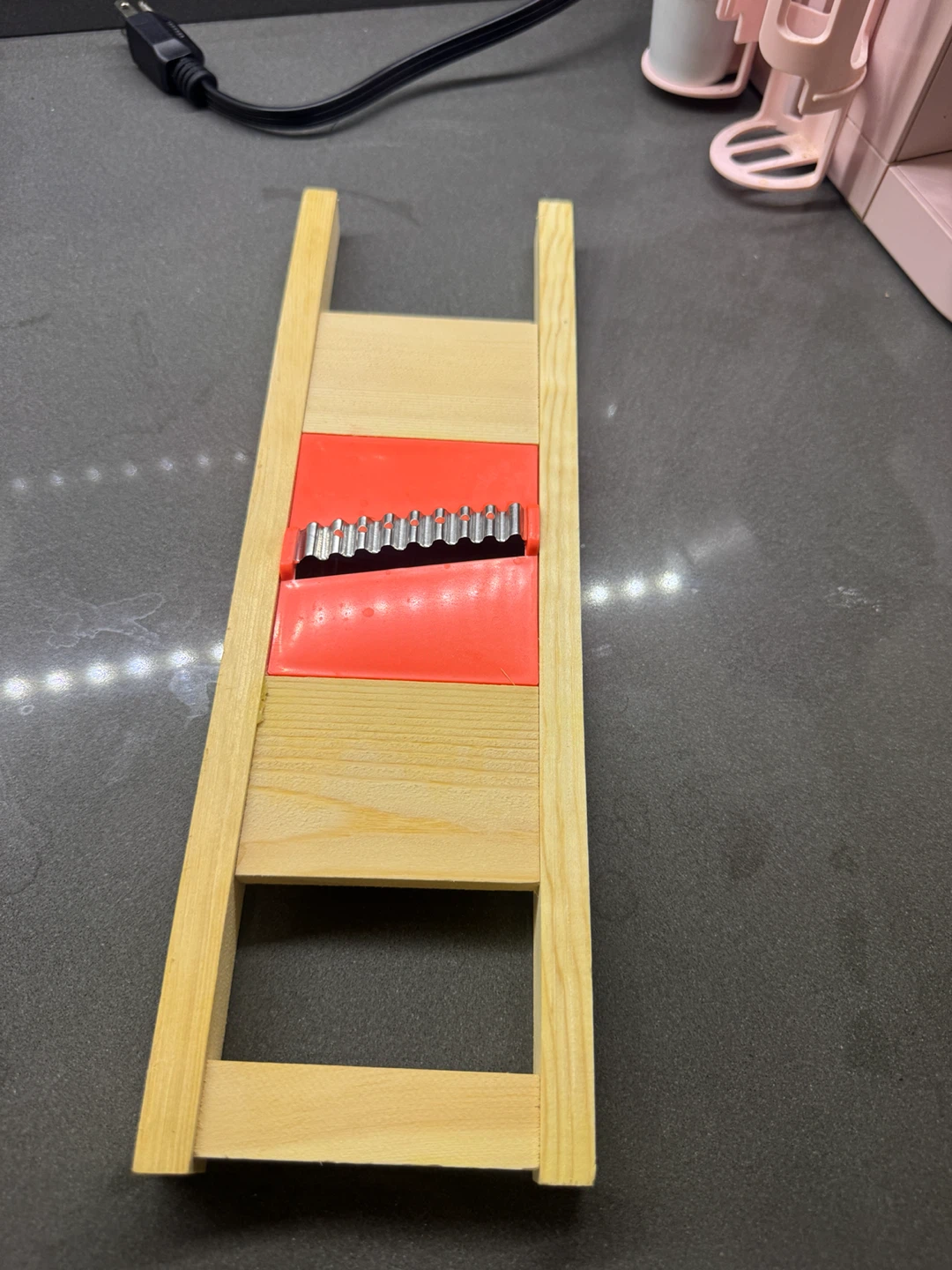 Wooden Potato Slicer with Red Guard - photo 2