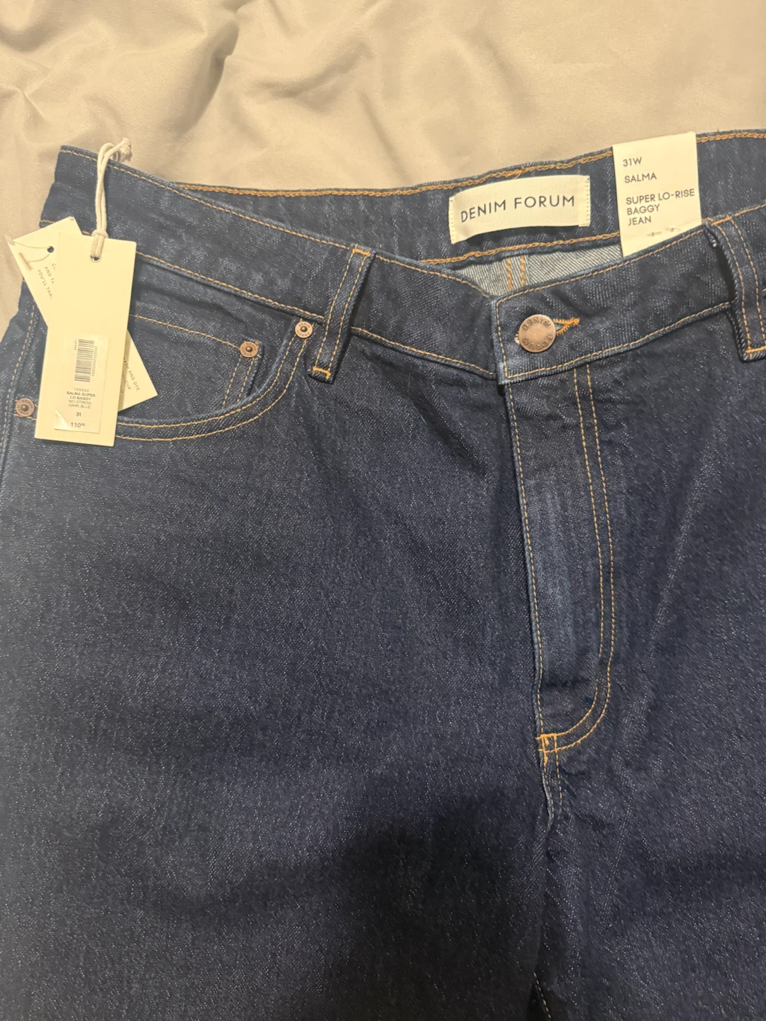 DENIM FORUM Salma Super Lo-Rise Baggy Jeans 31W