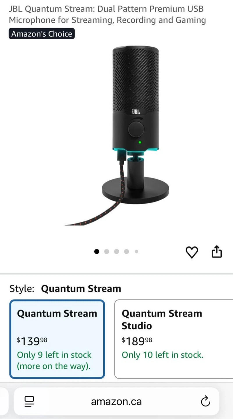 JBL Quantum Stream Microphone for Streaming