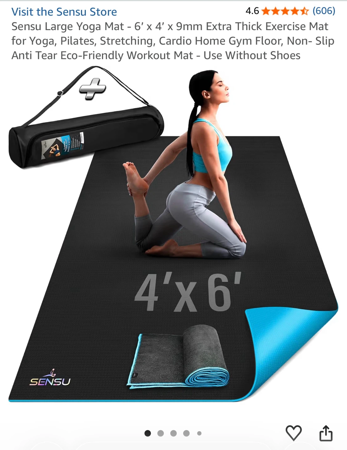 Sensu Large Exercise Mat - 6' x 4'
