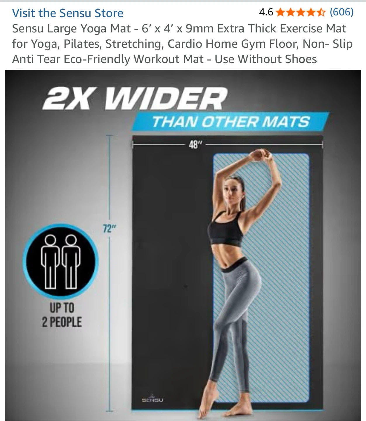 Sensu Large Exercise Mat - 6' x 4' - photo 2