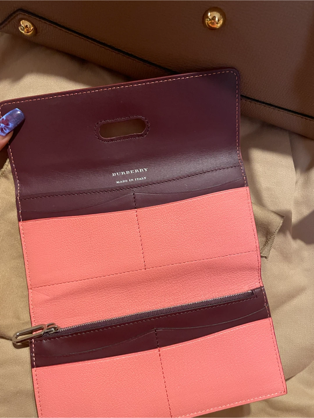 Burberry Pink Leather Wallet
