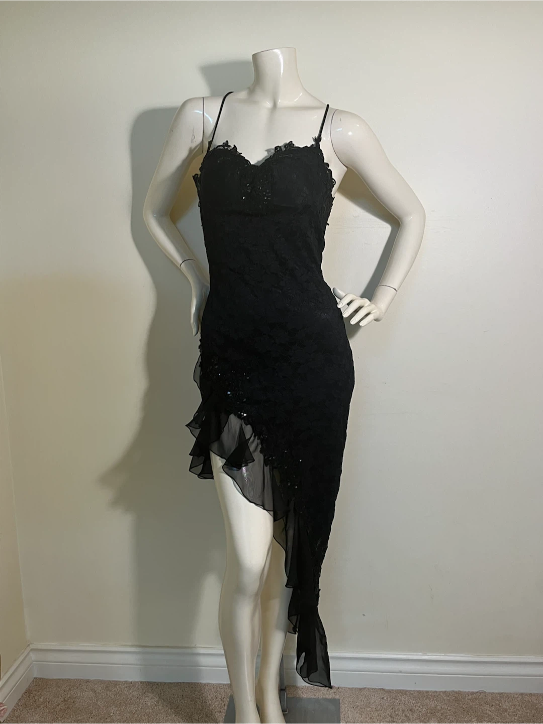 Catwalk Collection Black Lace Dress One Size Adjustable