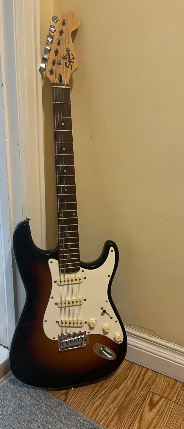 Vintage Squier Stratocaster Electric Guitar Sunburst