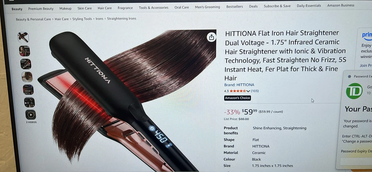 HITTIONA Flat Iron Hair Straightener - photo 3