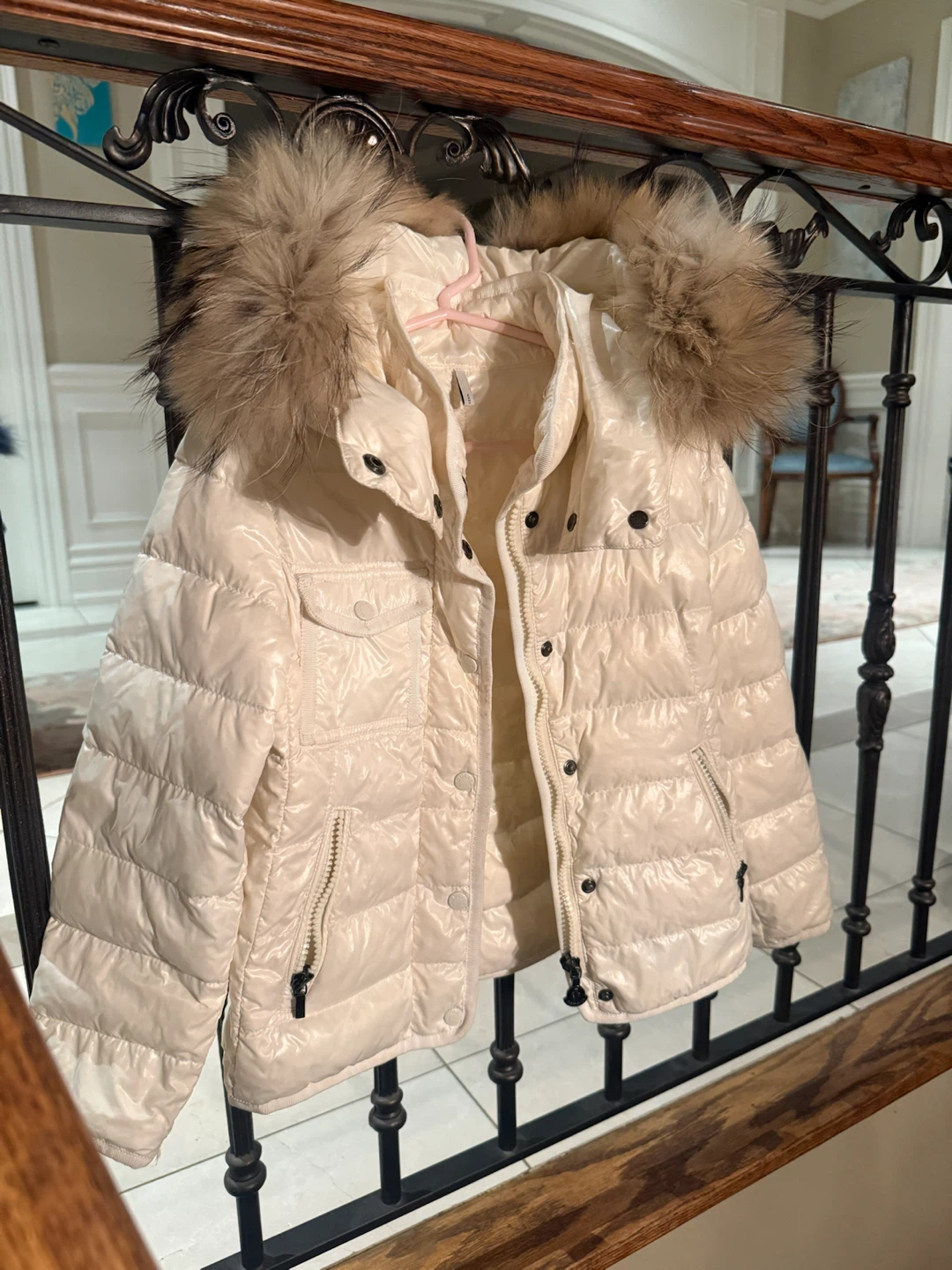 Moncler Down Puffer Jacket Cream Size 6/115cm