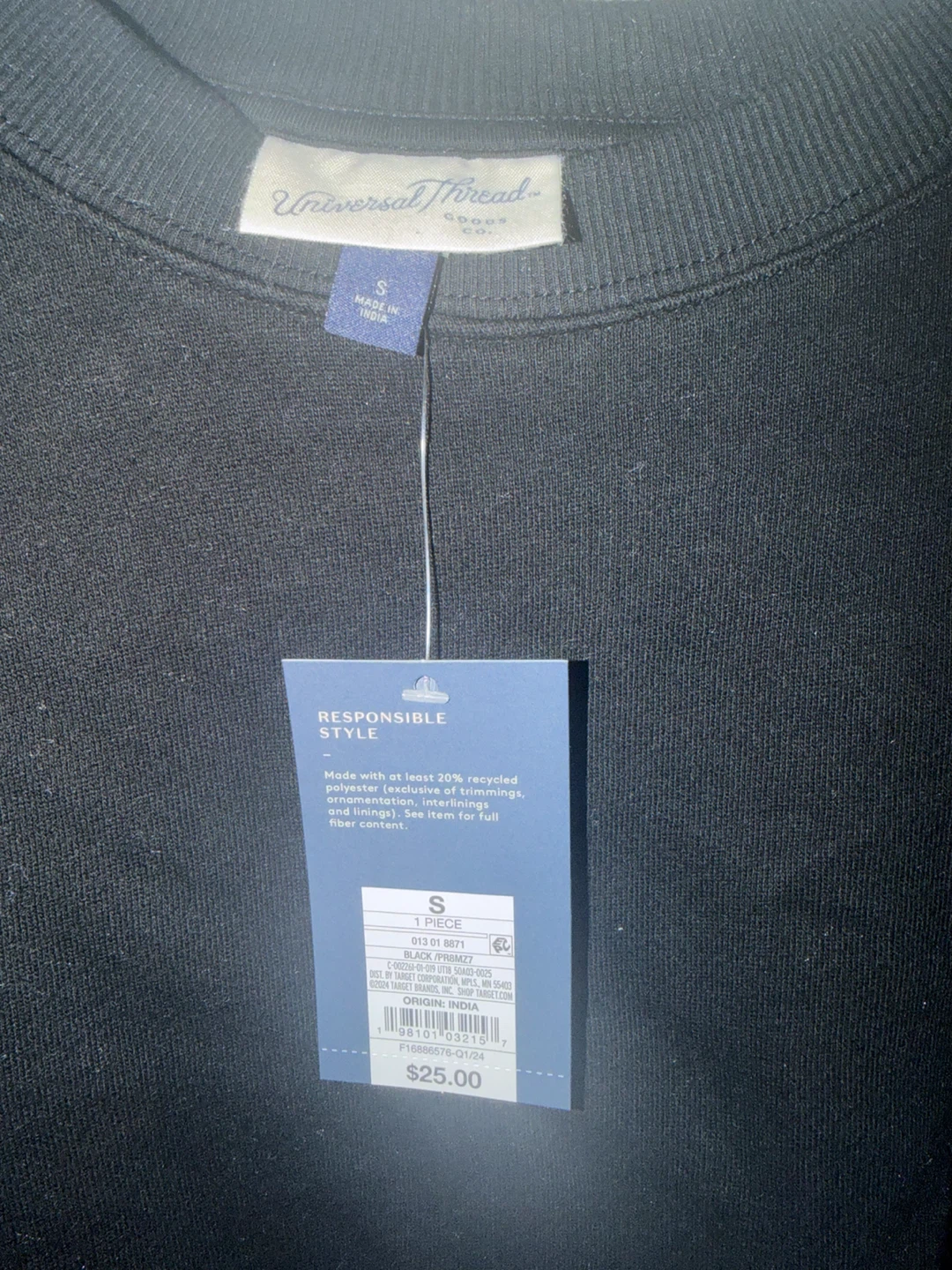 NWT! Universal Thread Black cropped Sweatshirt Size S - photo 2