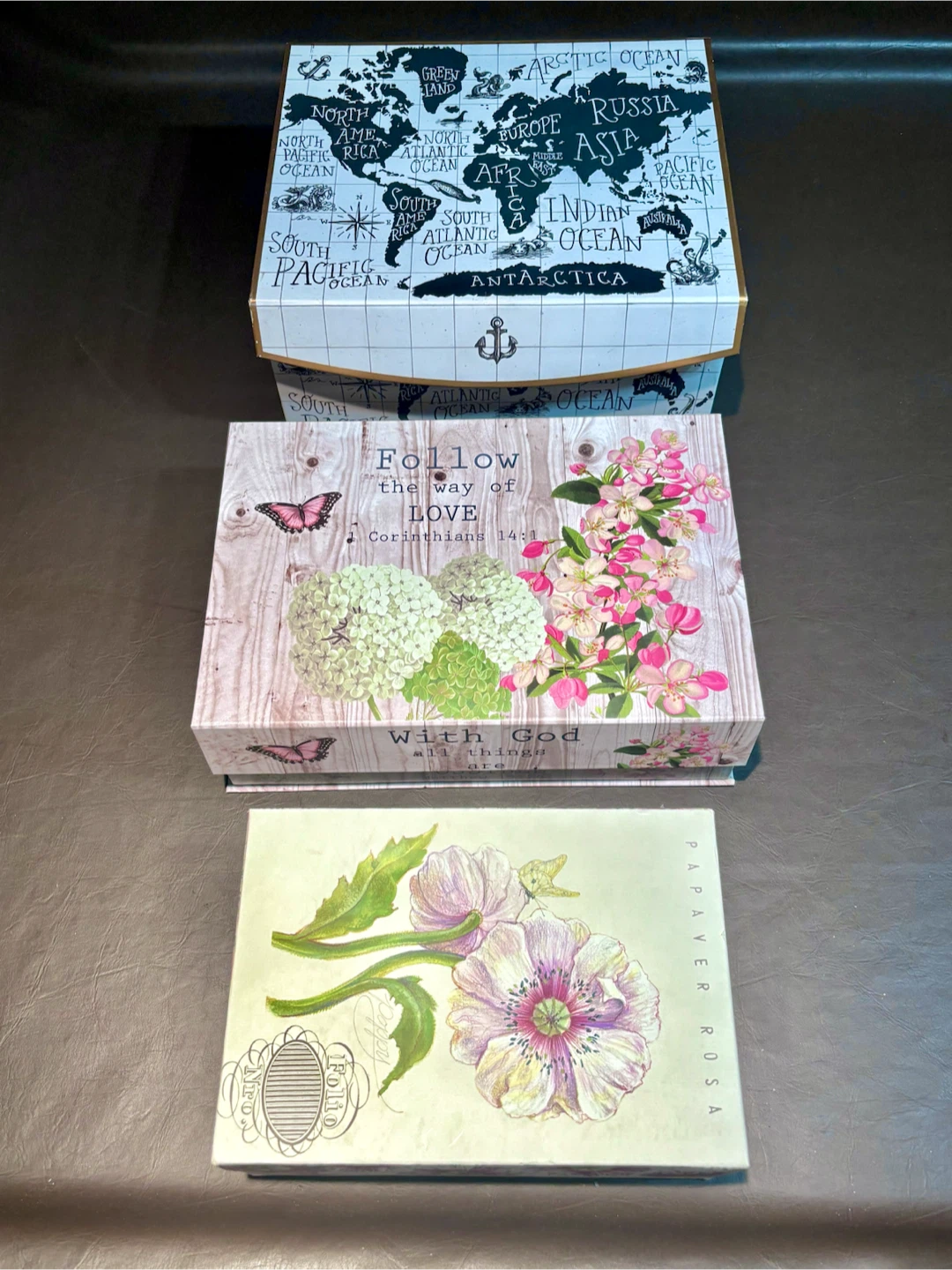 3 Decorative Storage Keepsake Boxes