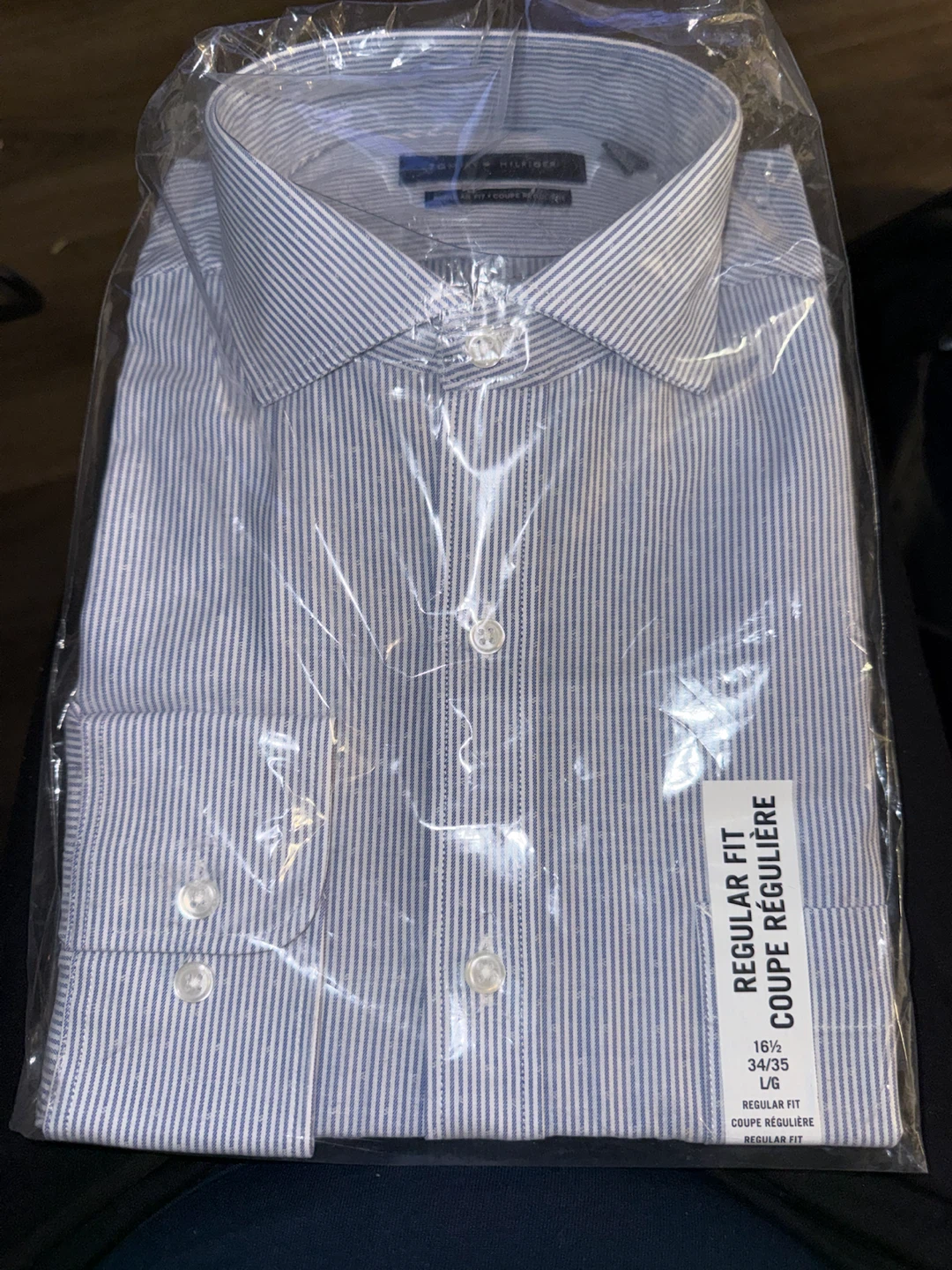 Tommy Hilfiger Regular Fit Dress Shirt - Blue Stripe