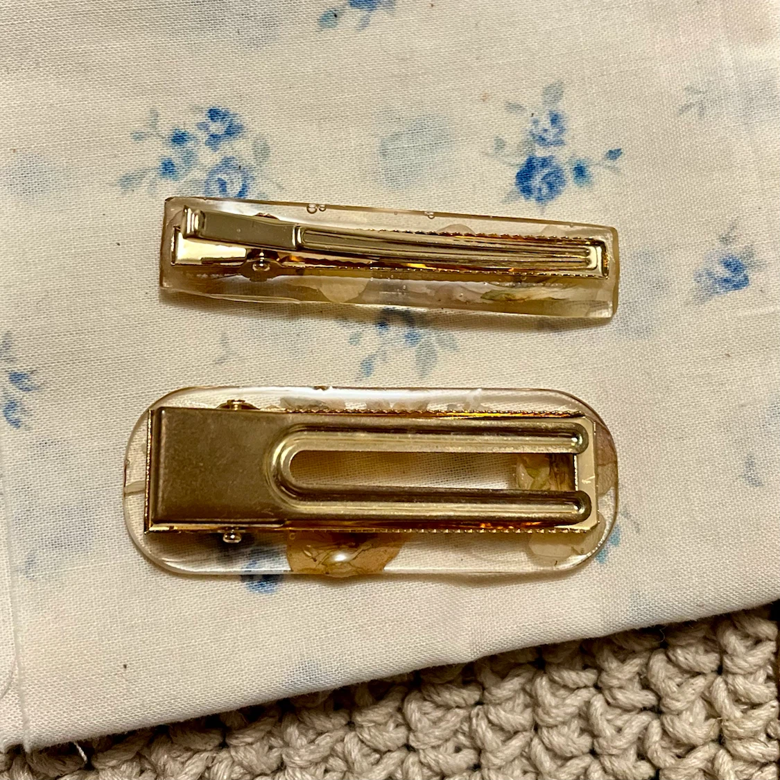🌼 Dried Flower Resin Hair Clips (Set of 2) - photo 4