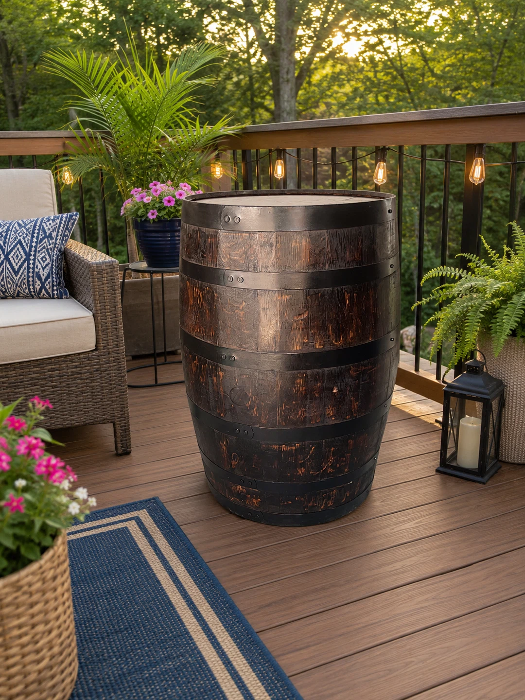 Refinished oak Wooden Barrel