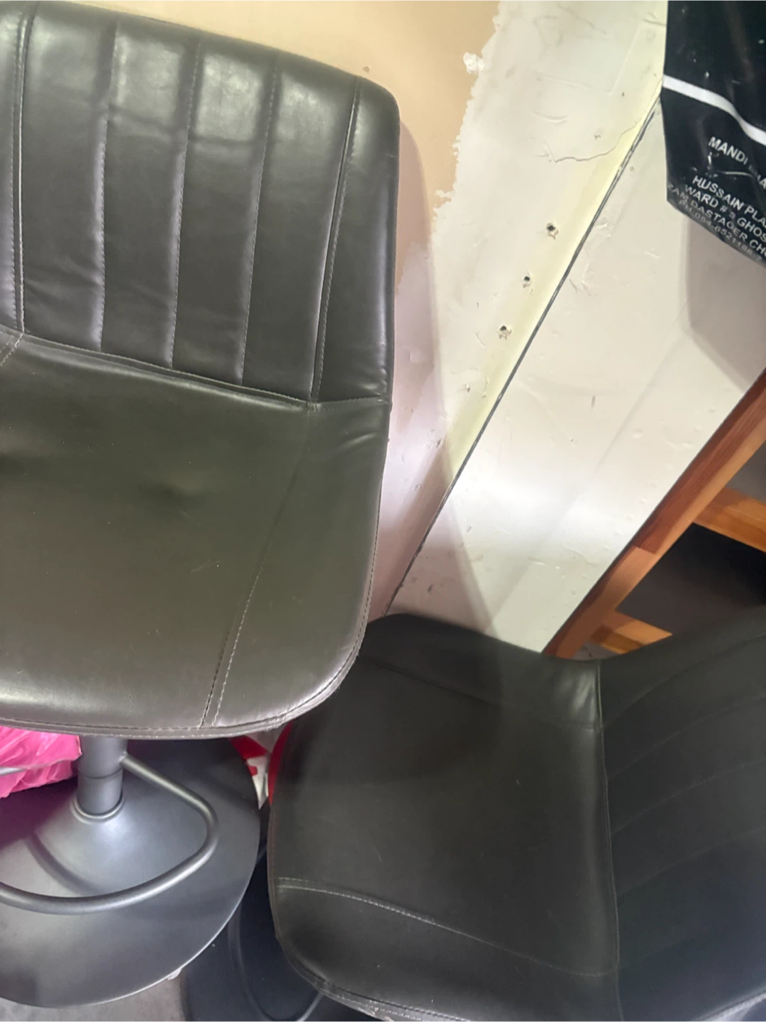 Black Faux Leather Office Chair - photo 3
