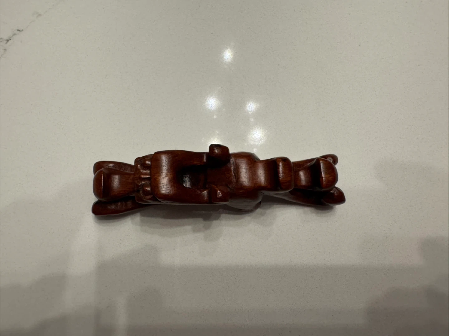 Vintage Chinese Carved Rosewood Beast Calligraphy Brush Holder - photo 2
