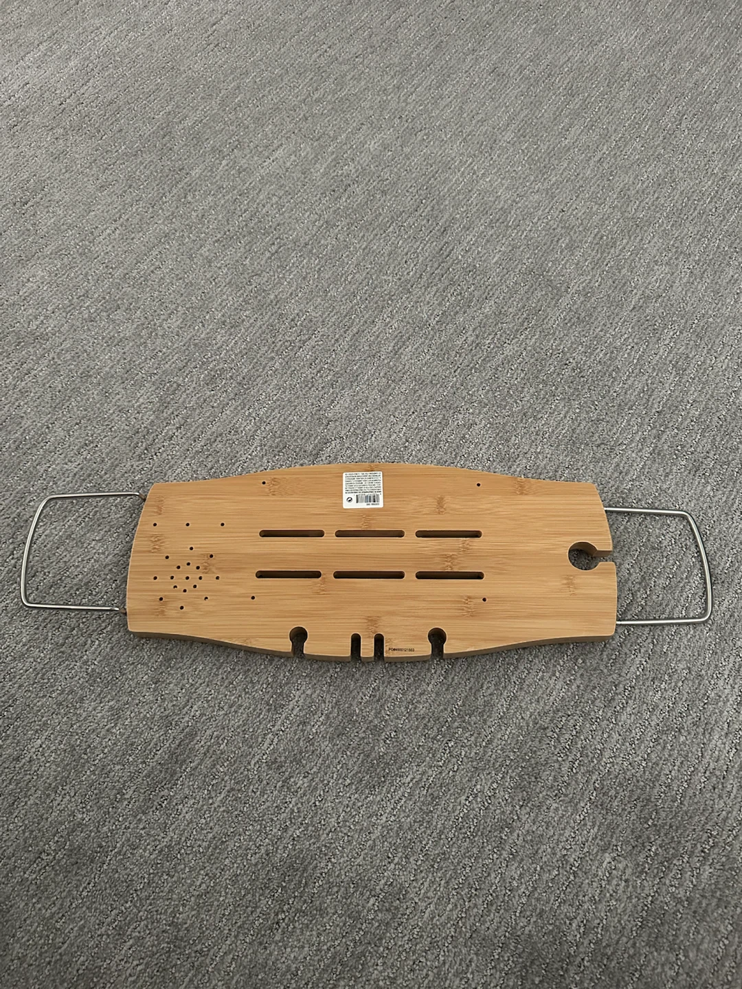 Umbra Aquala bamboo bath caddy with book and wine glass holder - photo 4