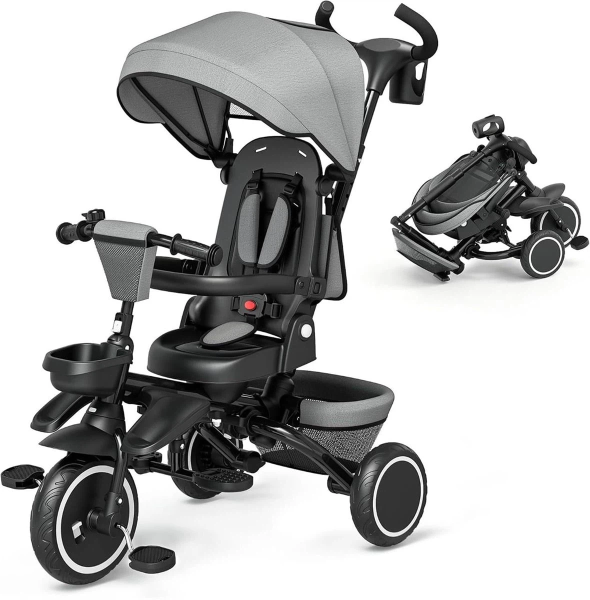 Adjustable Kids Tricycle with Canopy