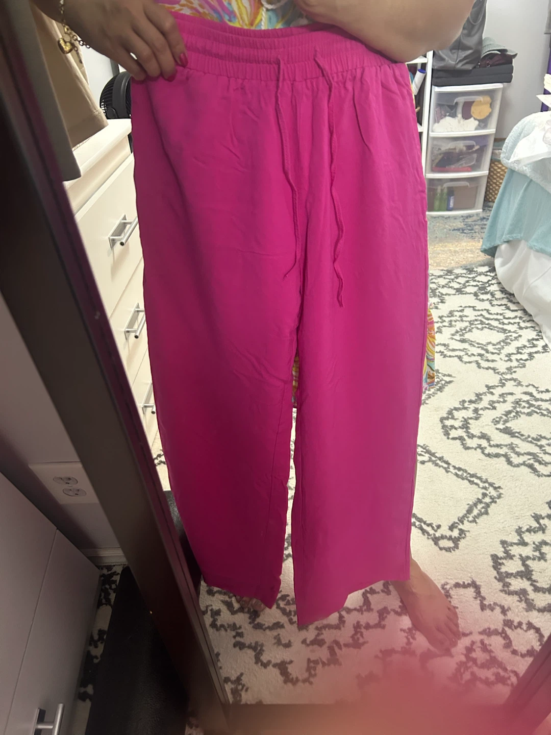 Women's Pink Wide Leg Pants