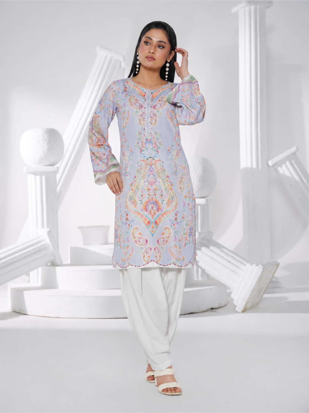 Embellished PK Raw Silk Kurta and Trouser Set