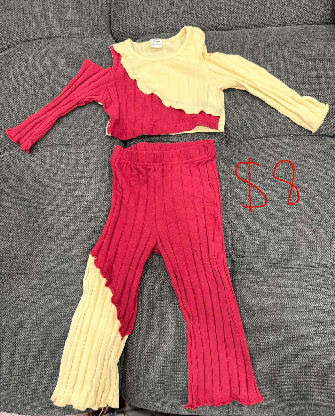 Toddler Two-Piece Outfit - Crop Top and Pants