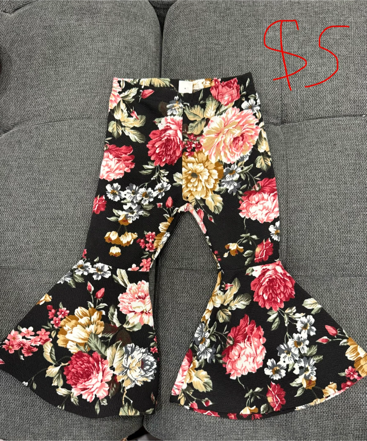 Floral Bell Bottom Pants