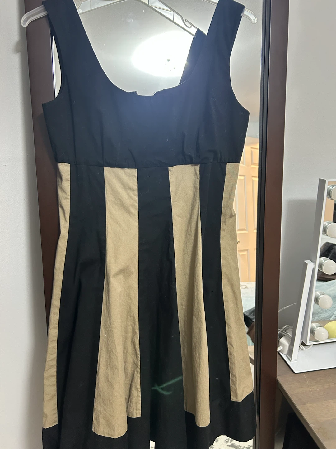ZARA Wide Leg Cream Pants and a dress