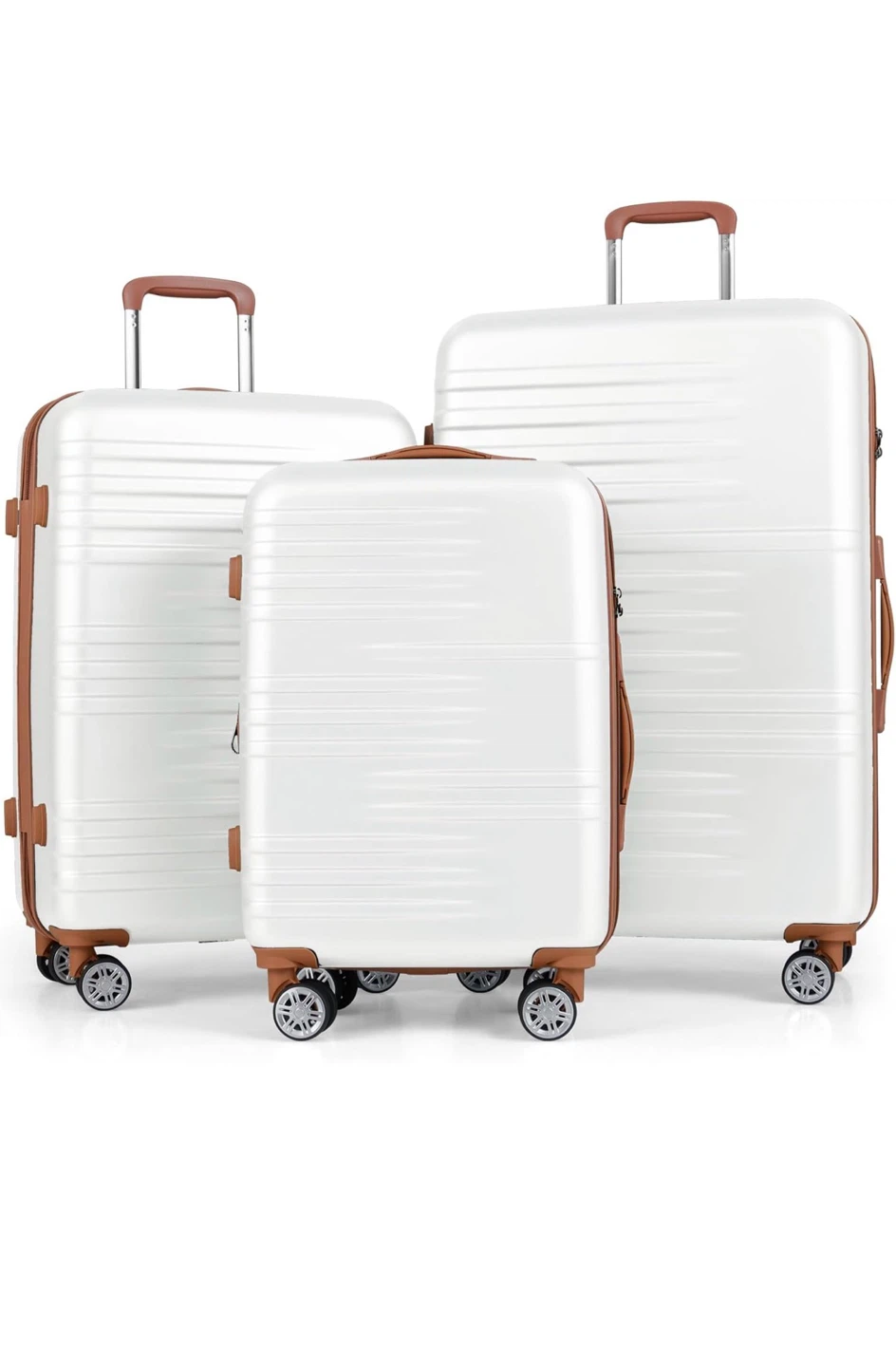 White Hardside Luggage Set with TSA Lock