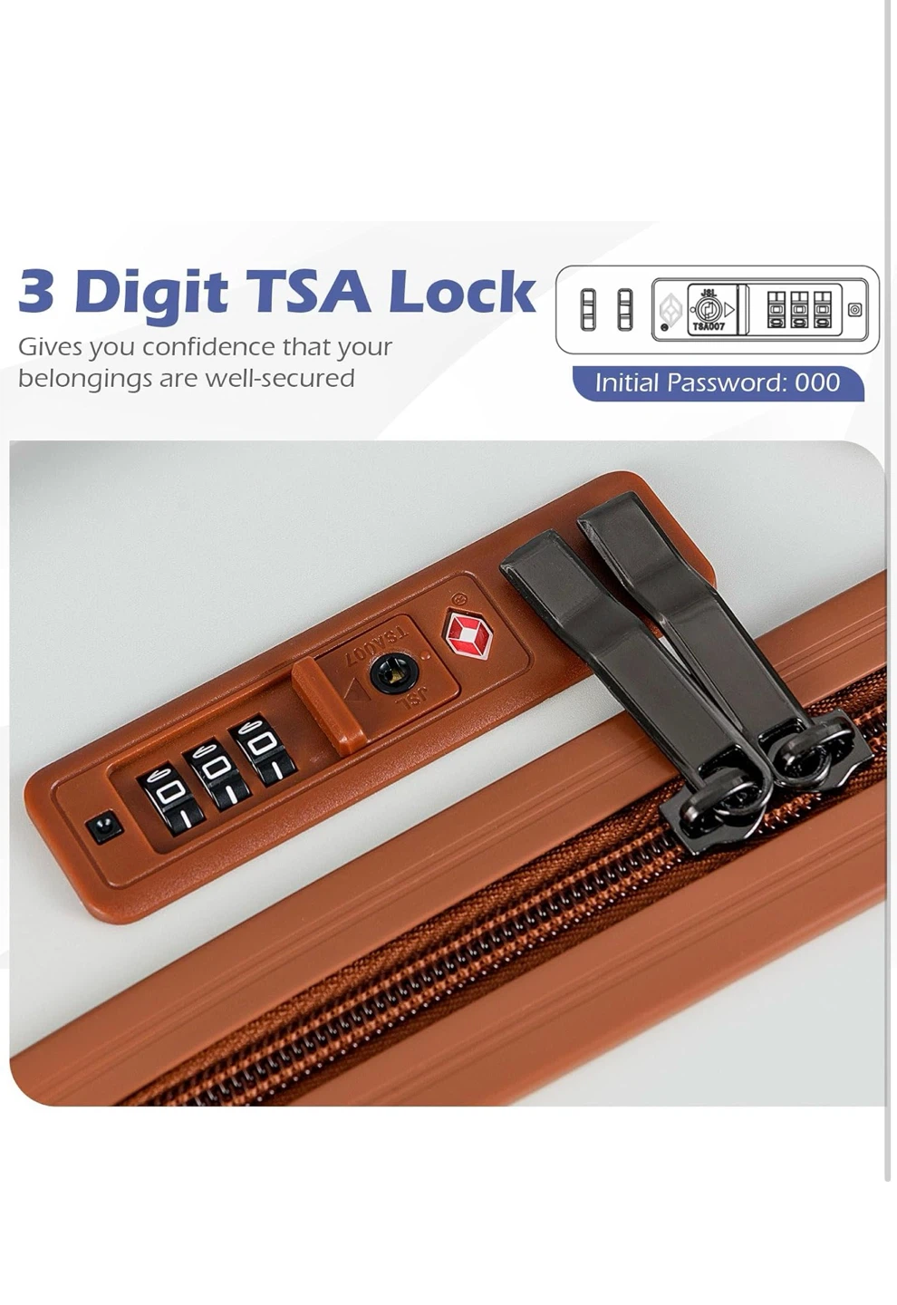 White Hardside Luggage Set with TSA Lock - photo 2