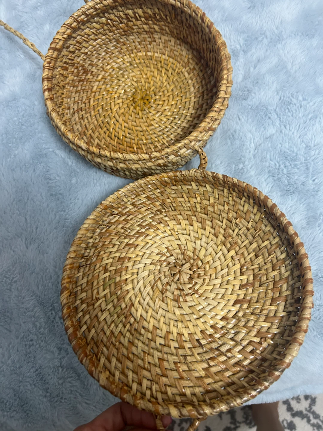 Round Woven Rattan Crossbody Bag - photo 3
