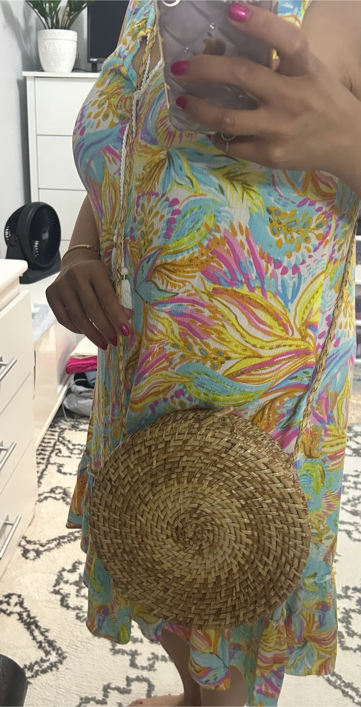 Round Woven Rattan Crossbody Bag - photo 5
