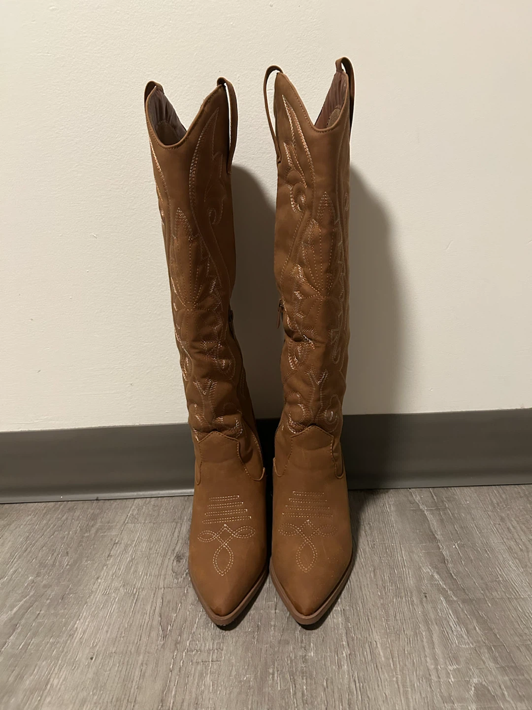 Brown Faux Suede Cowboy Boots - photo 3