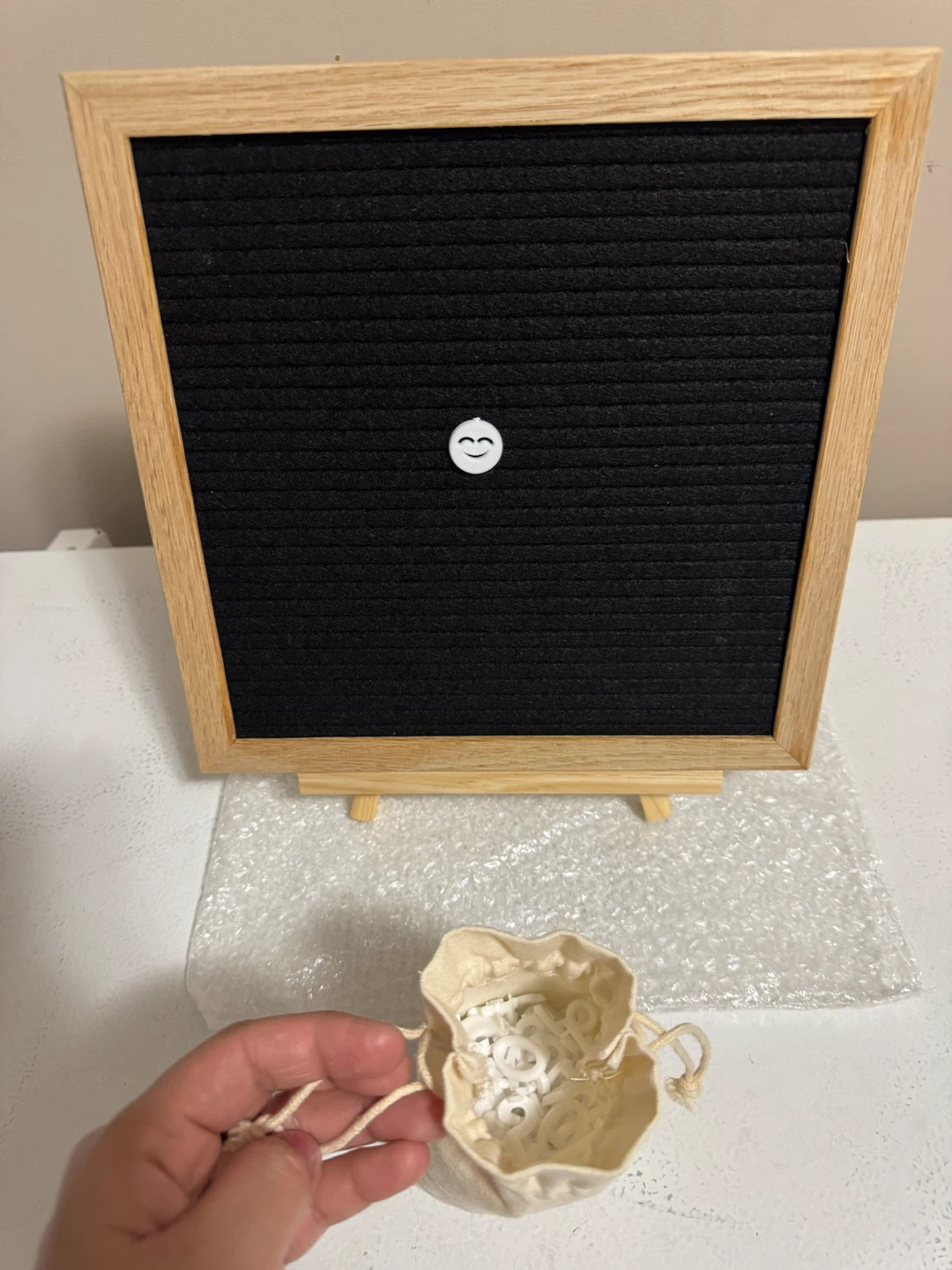 Black Felt Letter Board with Stand and Letters - photo 2