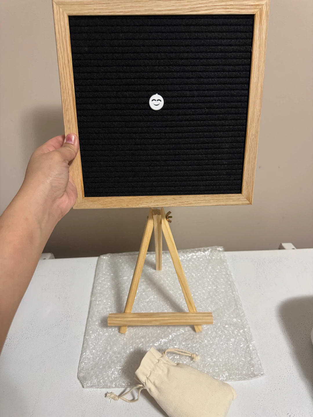 Black Felt Letter Board with Stand and Letters - photo 3
