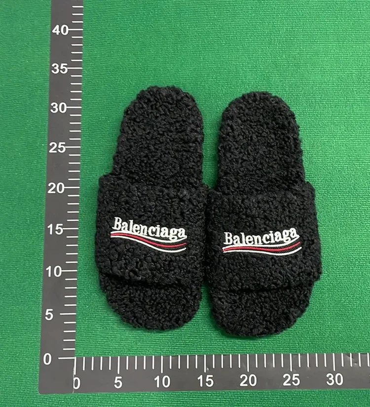 Balenciaga fur slides