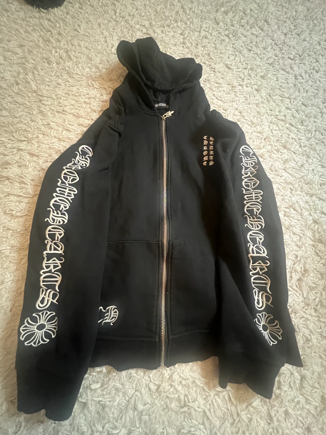Chrome Hearts Black Zip-Up Hoodie - photo 2