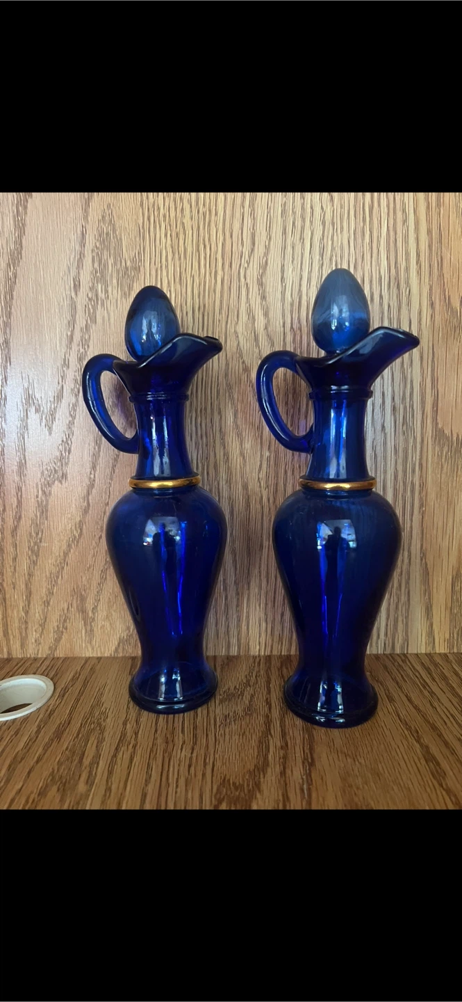 Blue Glass Decanters