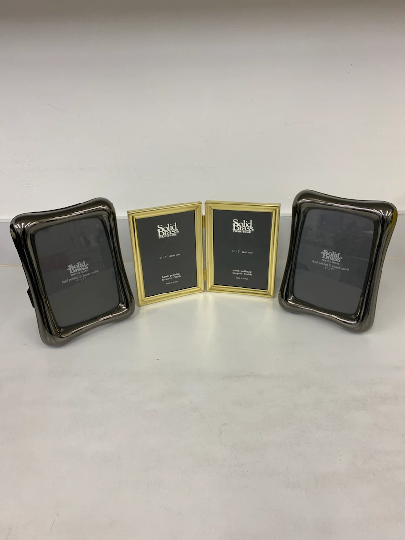 Vintag Solid Brass Photo Frames Set