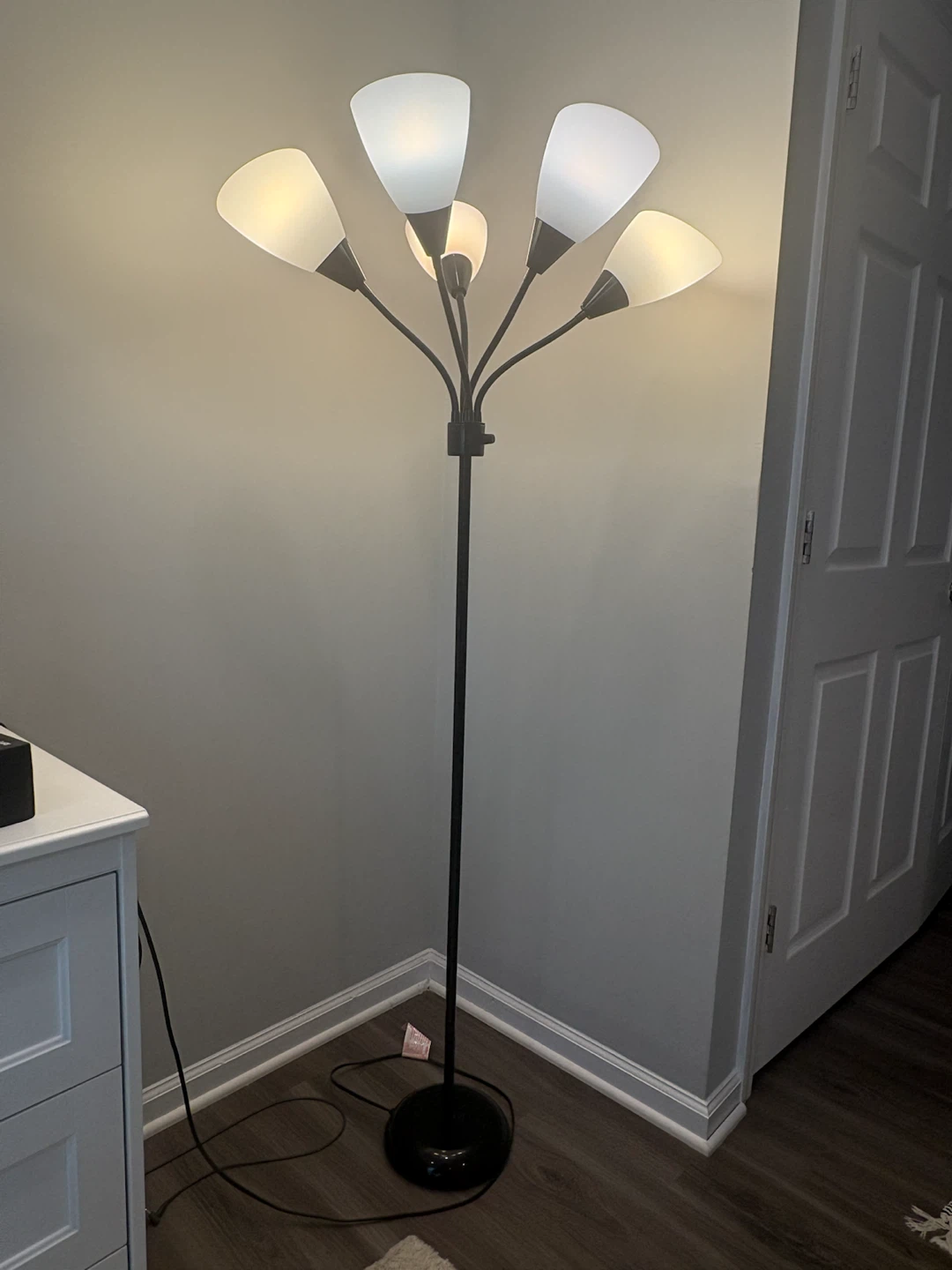Black Floor Lamp with 5 Lights